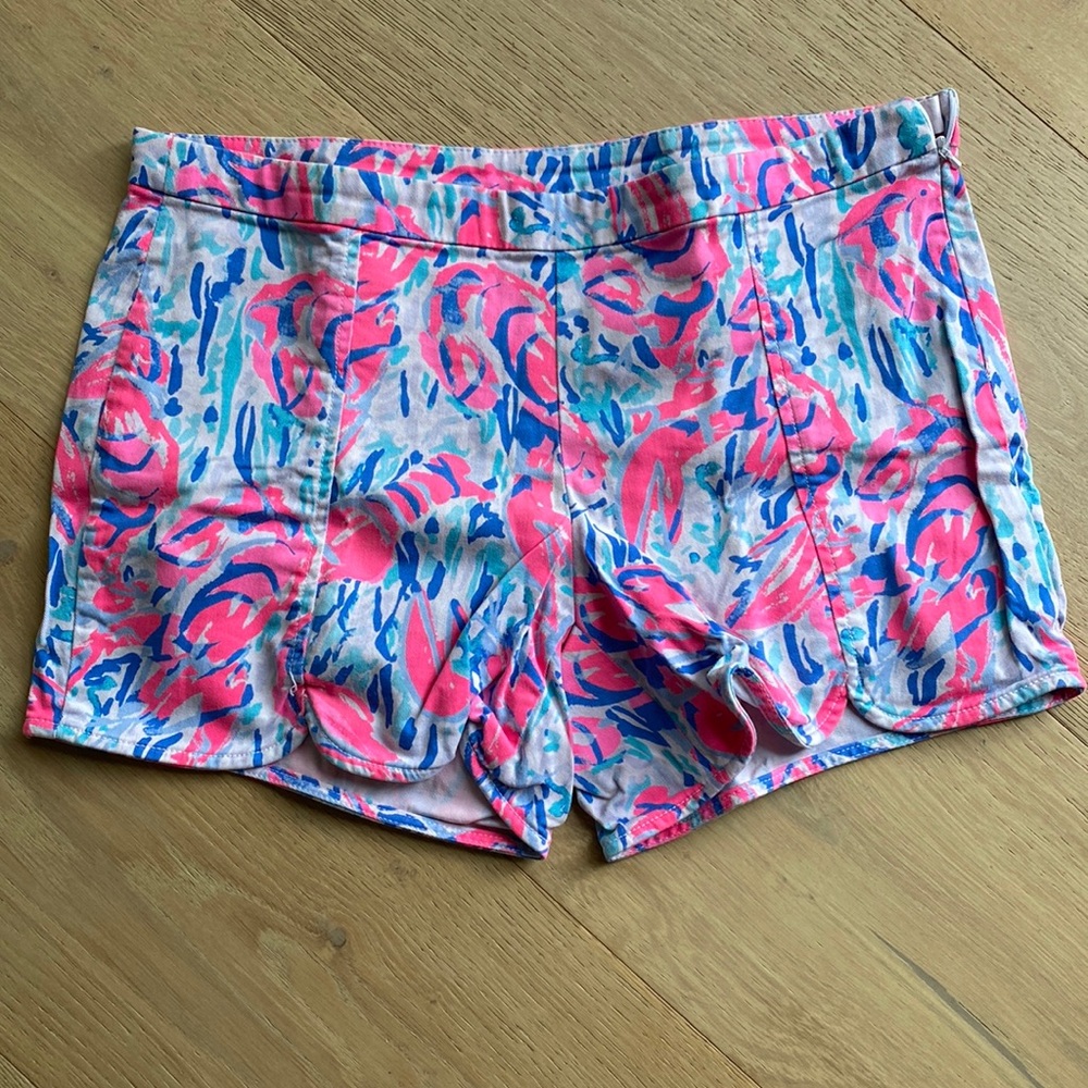 Lilly Pulitzer flowers blue/pink shirt size 10